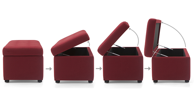 Savron Upholstered Storage Bench(Sangeria Red)
